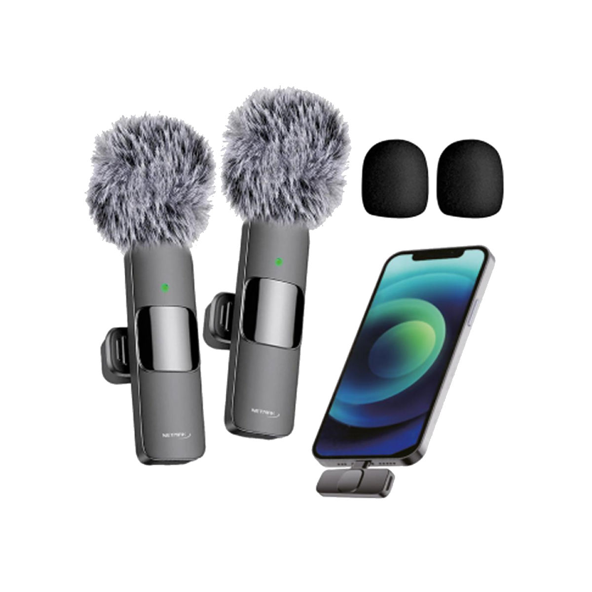 Microfono Inalambrico Corbatero X2 Netmak (NM-MC12)