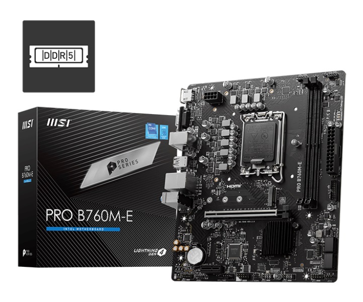 Mother MSI PRO B760M-E INTEL DDR5 (911-7D48-064)