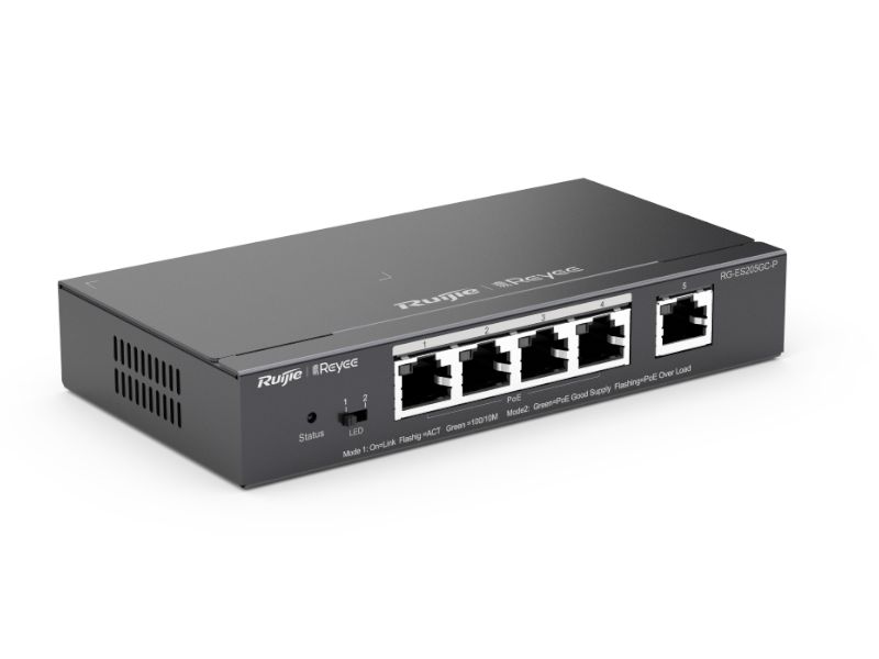 Switch 5 port Ruijie Reyee (RG-ES205GC-P) con Fuente