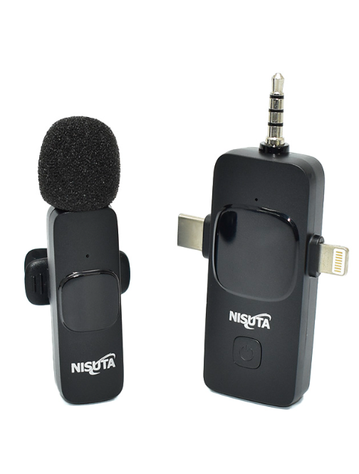 Microfono Inalambrico 2.4Ghz Recepto USB-C/Lightning/3.5mm Nisuta (NSMICW2)