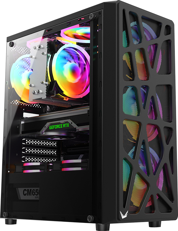 Gabinete Gamer Formula V LINE CASE MANA GEOMETRY BLACK