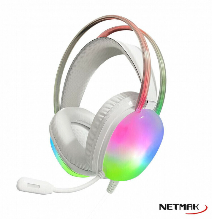 Auricular Gamer 3.5+Usb Blanco Netmak (NM-N25-W)