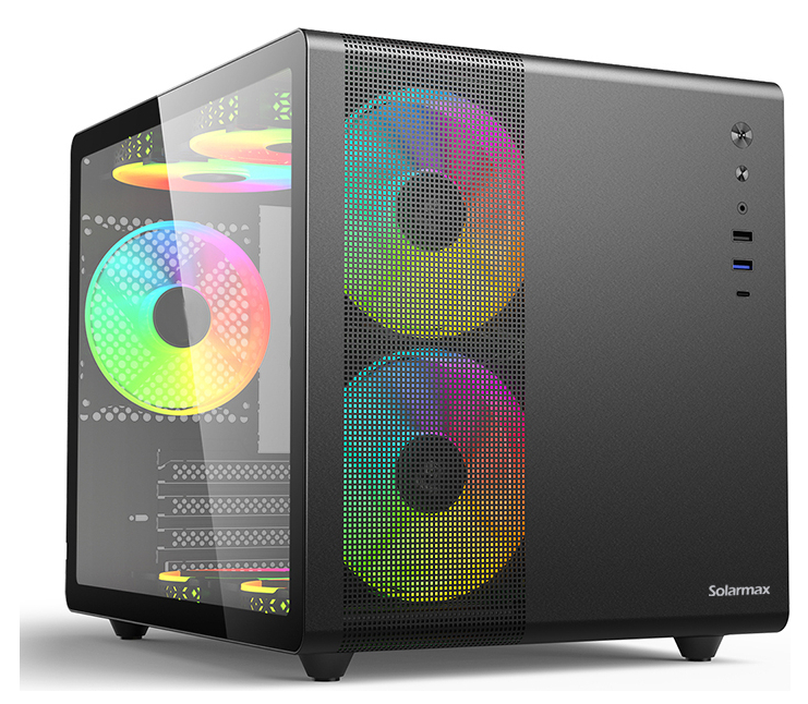 Gabinete Gamer M-ATX Cubo 3xFan ARGB CM-B300-SF Negro (desp IC04 202851 M)