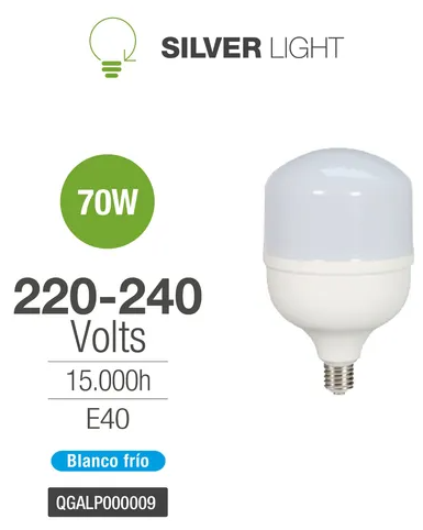 Lampara Galponera Led 70w 6500K Fria Silver Light (QGALP000009)