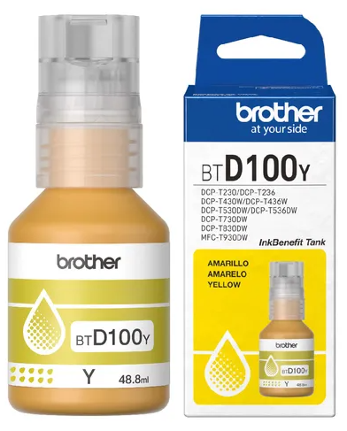 Botella Tinta Brother X 48.8 Ml Amarillo BTD100Y
