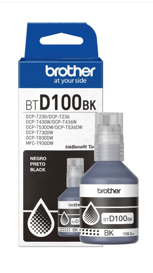 Botella Tinta Brother X 108 Ml Negra BTD100BK
