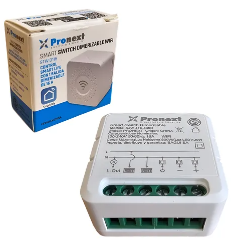 Smart Switch 1 Salidas x1 Dimmer 16A Pronext (STW D116)