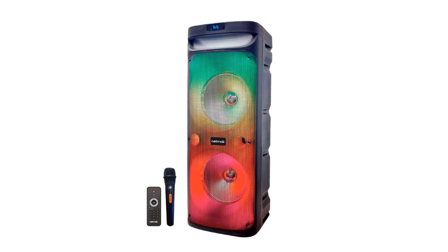 Parlante Bluetooth 10"X2 con Microfono Inl Netmak (NM-CALABRIA)