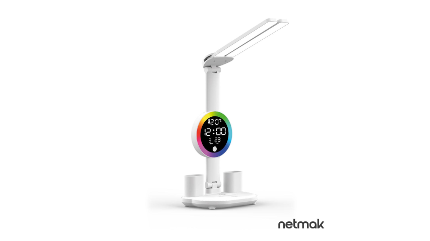 Lampara Multifuncional con Reloj Netmak (NM-GLOW)