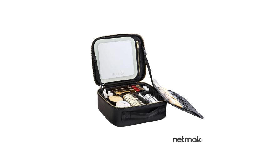 Porta Maquillaje con Espejo y Luz Led Netmak (NM-MAKEUP)
