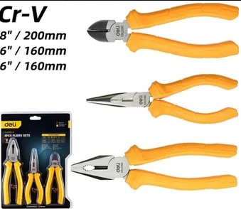 Kit de 3 Pinzas Deli (DL2008C-3) KIT-PIN-3C