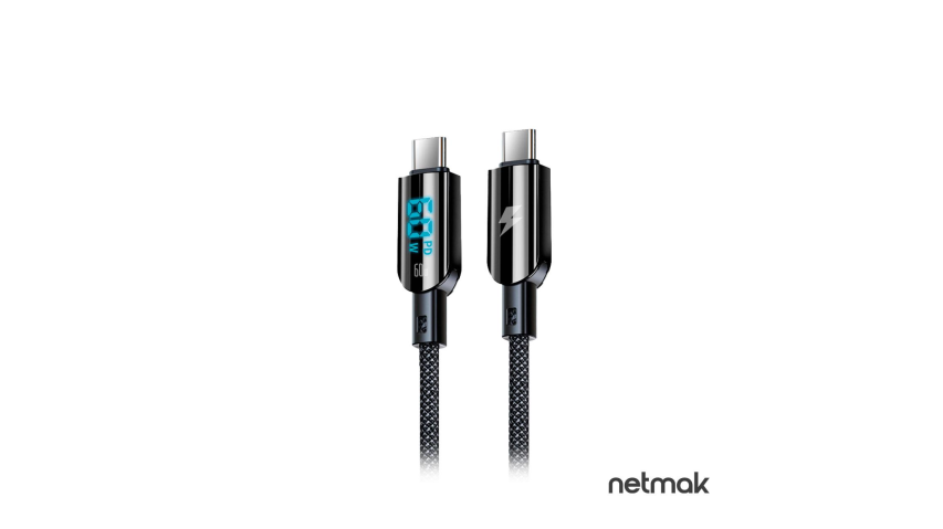 Cable Ub-C a Usb-C con Display Digital Netmak (NM-125)