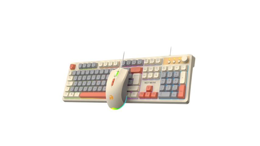 Teclado + Mouse Minimalista Led Netmak (NM-TM34)
