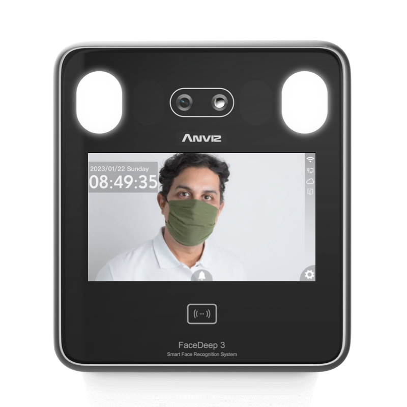 Control Acceso Biometrico Facial Anviz WIFI FaceDeep 3 Sin Fuente