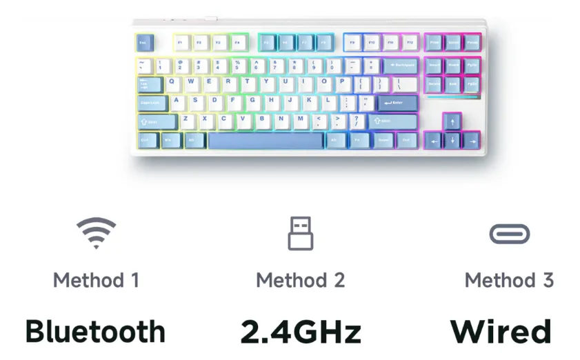 Teclado Mecanico Mchose K87 White Ice Switch (MCK876) A01480