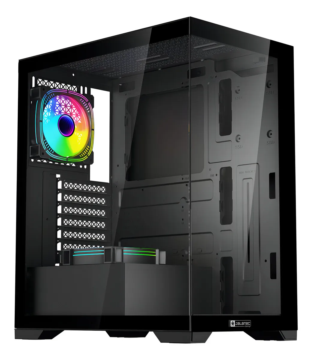 Gabinete Gamer JALATEC (JT-X94B) Lateral/Frente Vidrio Fuente 750W 80 Plus Bronze