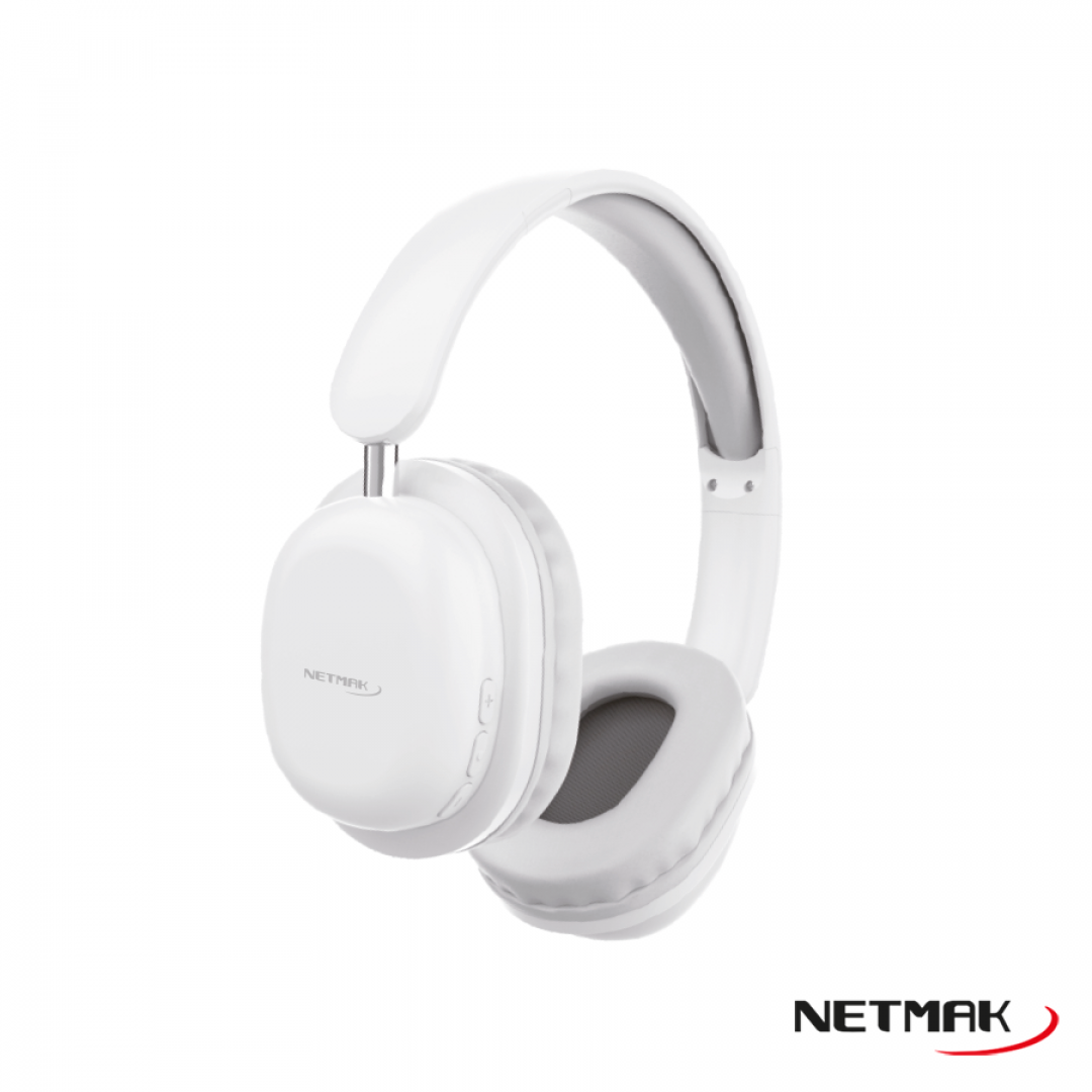 Auricular Bluetooth Dual Tipo Vincha Netmak (NM-LIVE-W) Blanco