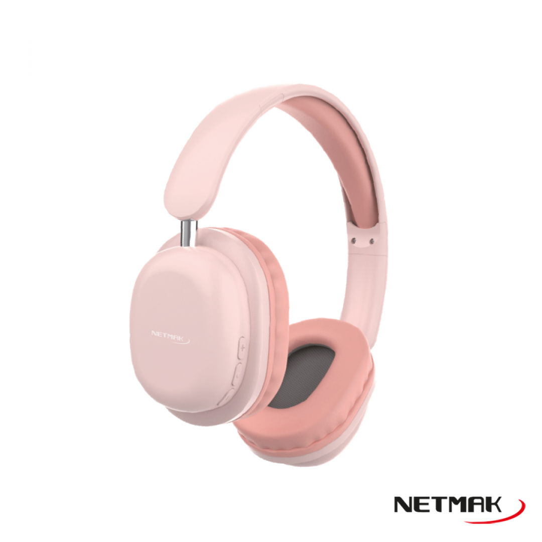 Auricular Bluetooth Dual Tipo Vincha Netmak (NM-LIVE-P) Rosa