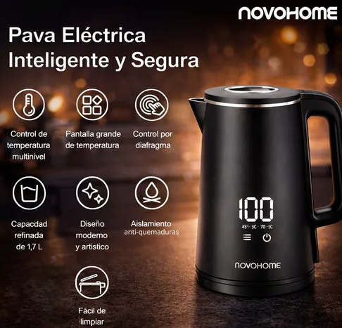Pava Electrica 1.7Lts 1500w NOVOHOME (NH-EKV100)