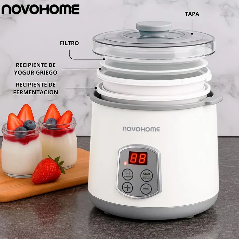 Yogurtera 2Lts 20W Gris NOVOHOME (NH-YG2400)