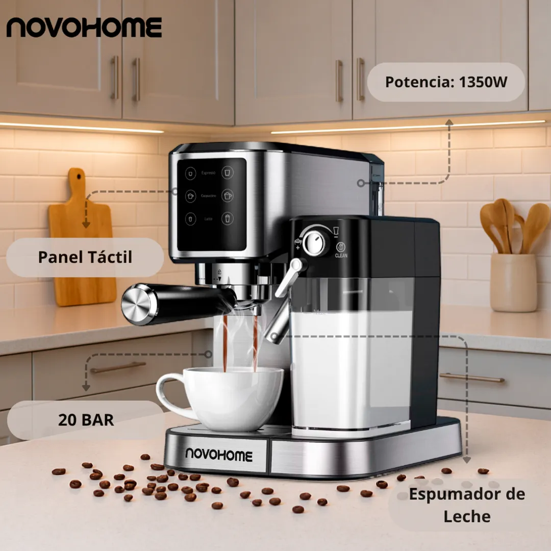 Cafetera Electrica NOVOHOME 1350w 1lts 20Bar (NH-CM 150)