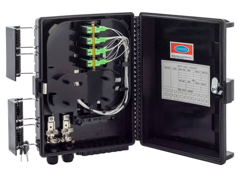 Fdb Caja Exterior Ftth 2X16 Completa C/Agarre Reforzado Negro (GLC-FBD-001-02)