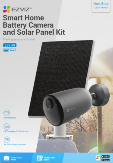 Camara IP Exterior 2K Ezviz CS-EB3/SP-R200 (2k 4GA)