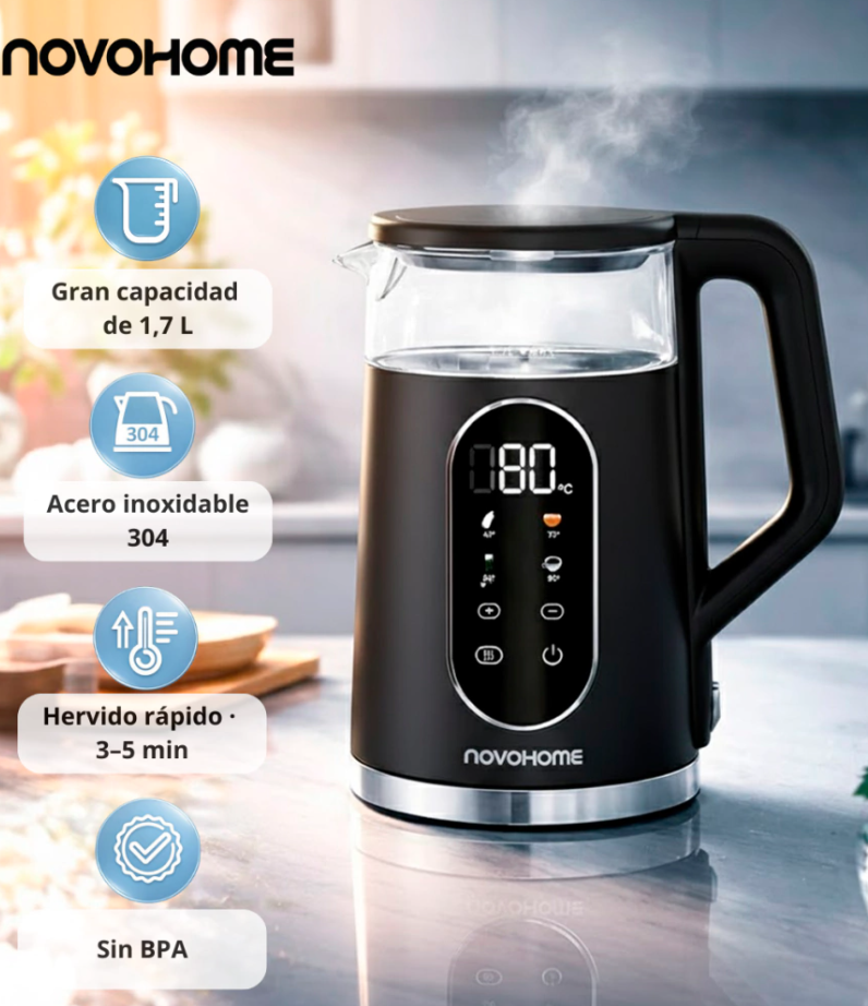 Pava Electrica 1.7Lts 1500w NOVOHOME (NH-EKD080)