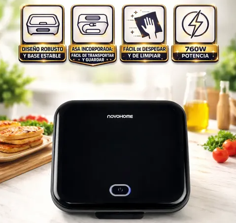Novohome Sanwichera 760w Negra (NH-SM1201)