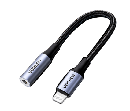 Cable Lightning Hembra 3.5MM Redondo De Aluminio 10CM GRIS US211 UGREEN