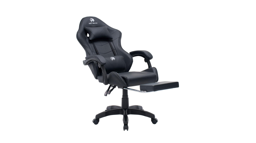 Silla Gamer Netmak Tela Negra C/Apoyapies (NM-SG905)