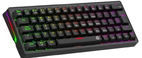 Teclado Gamer Mecanico 60% Tri-Modo Solarmax (GMKB64RB) Negro 23531B