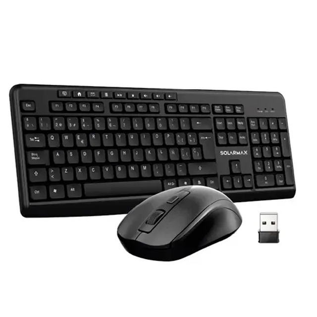 Combo Teclado y Mouse Inalambrico Solarmax (KMC2300B) Negro