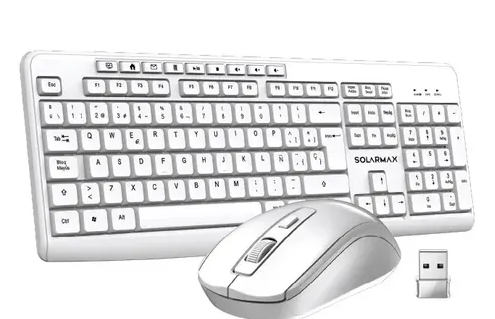Combo Teclado y Mouse Inalambrico Solarmax (KMC2300W) Blanco