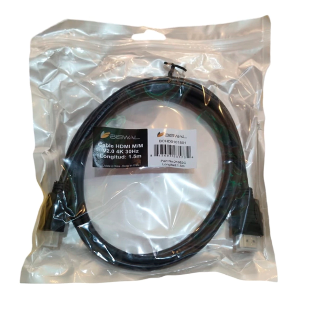 Cable HDMI M/M 4K 1.5m Biswal (BCHD0101501) 21662C