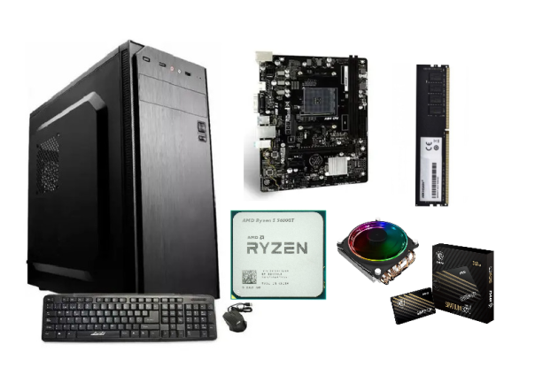 PC Completa Jalatec JT-K708 Ryzen 5 5600GT/B450MHP/8GB DDR4/SSD 240GB/ Cooler Gamma 300