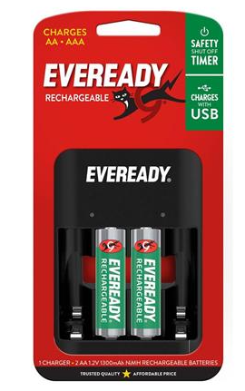 Cargador de Pila Eveready 4 AA/AAA (EVVC5) 125-07054