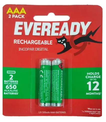 Pila Recargable AAA Everady RE12-BP2
