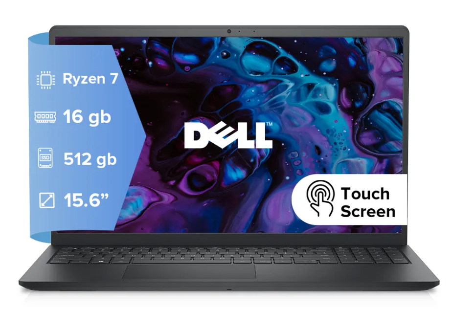 Notebook Dell Inspirion 15 3535 Ryzen 7-7730U/16GB DDR4/512GB SSD/W11 H 15.6" FHD TOUCH (3R8XM) Carbon Black tcl Ingles