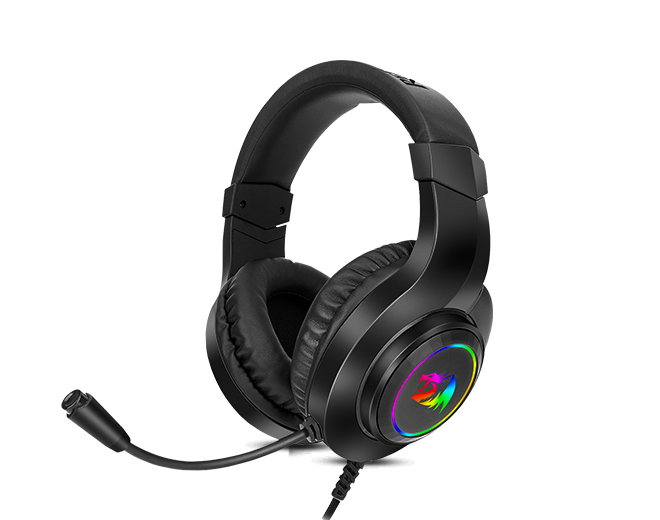 Auricular Redragon Hylas c/Microfono 3.5mm Usb Negro RGB (H260RGB)
