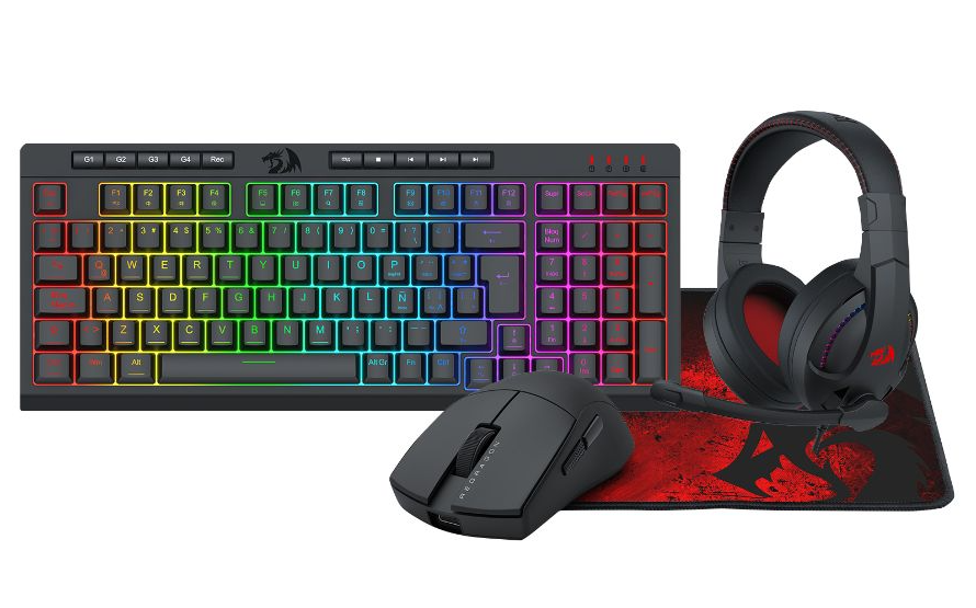 Combo Gamer 4 en 1 Redragon Teclado+Mouse+Auricular+Pad (S147-SP)