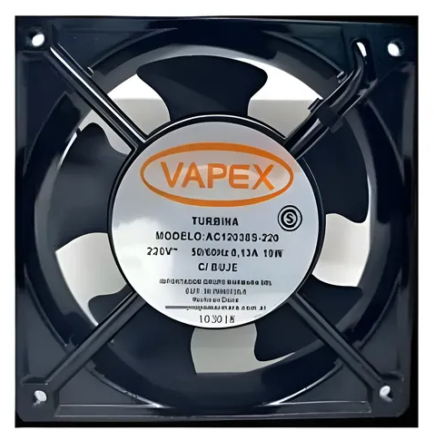 Turbina 220V  19W de 120x120mm con Rodamiento Vapex (AC12038B-220)