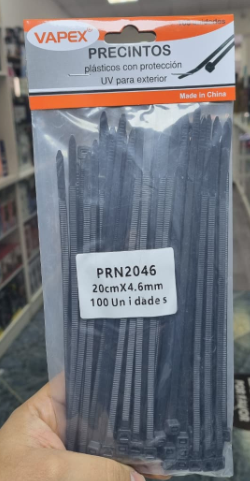 Precintos Kit 100u 4.6 X 200mm Vapex (PRN2046) Negro