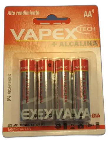 Pila Vapex Alcalina AA Blister X4 1.5V (LR6)