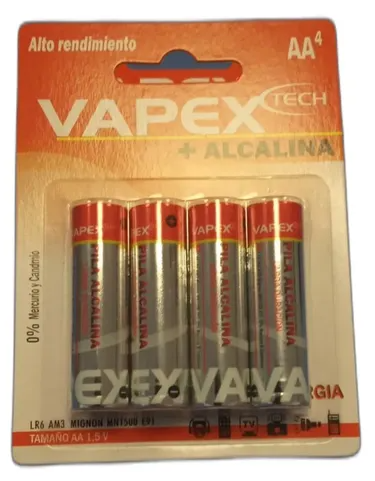 Pila Vapex Alcalina AAA Blister X4 1.5V (LR03)