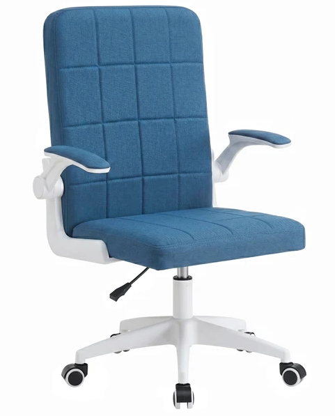 Silla Oficina Acolchonada Blanco/Azul Empoli (EM-280) HESX0119