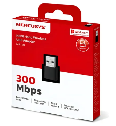 Red USB Nano MERCUSYS 300Mbps (MA12N Nano)