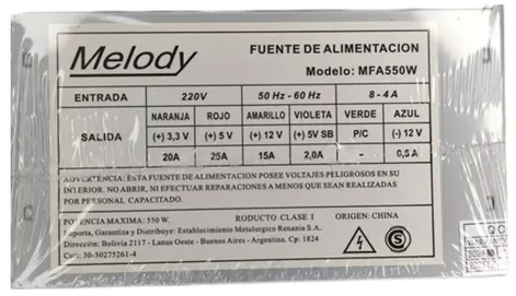 Fuente Melody 550W (MFA550W)