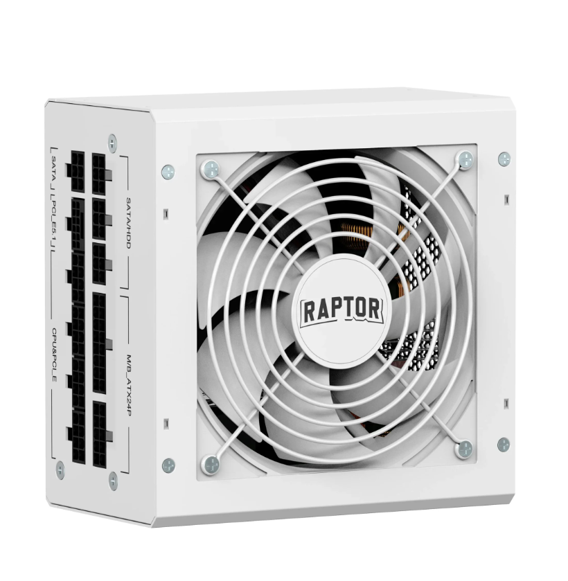 Fuente Raptor Volt 1000W 80Plus Gold Full Modular PCIe 5.1 Blanca